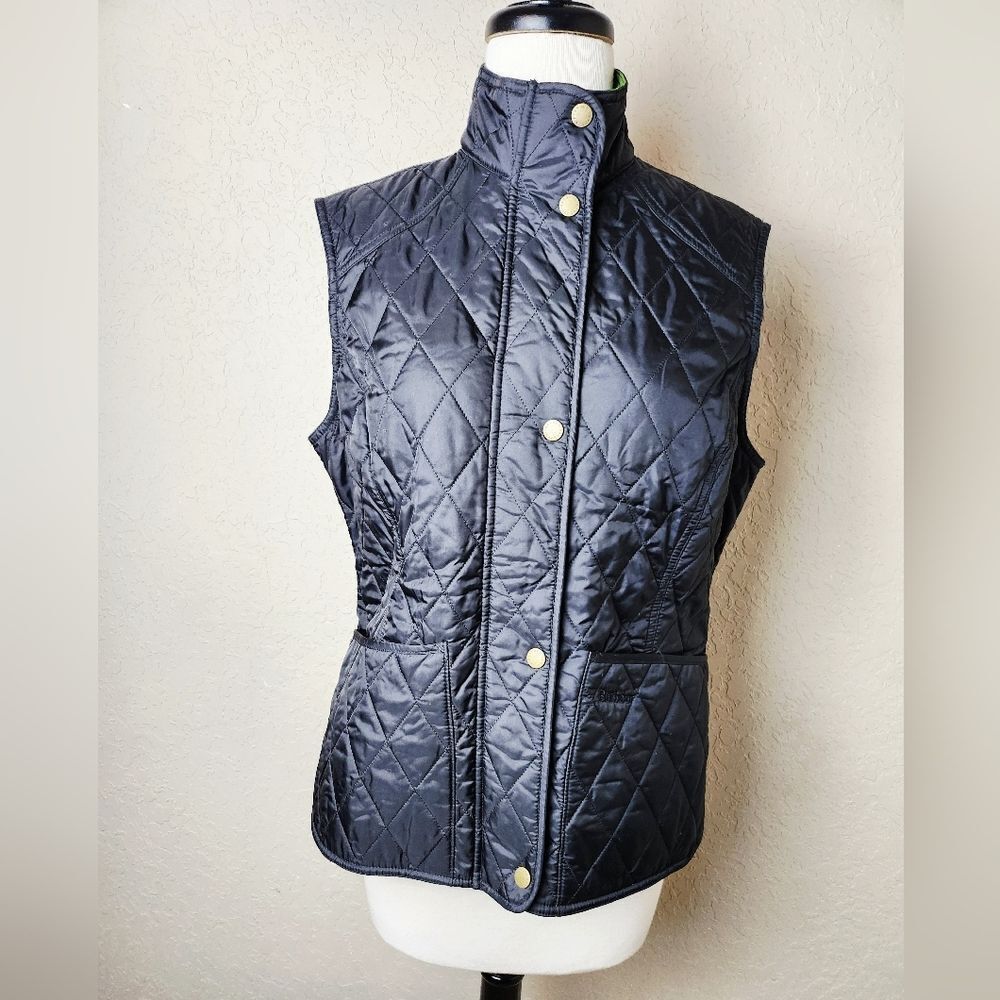 Barbour Summer Liddesdale Gilet Quilted Vest Womens Black Size 8